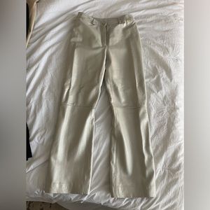 St. John leather pants- shiny(metallic) cream
